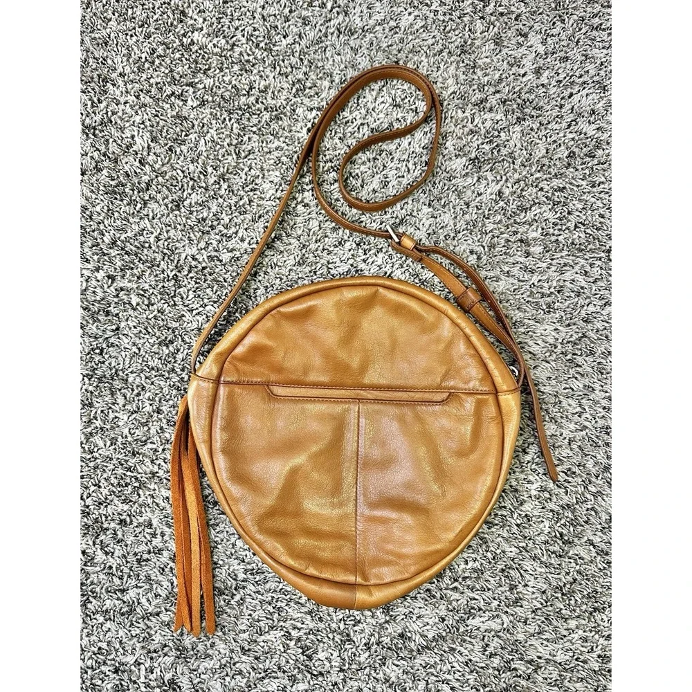 Hobo International Circle Round Canteen Crossbody Bag BOHO Fringe Tassel